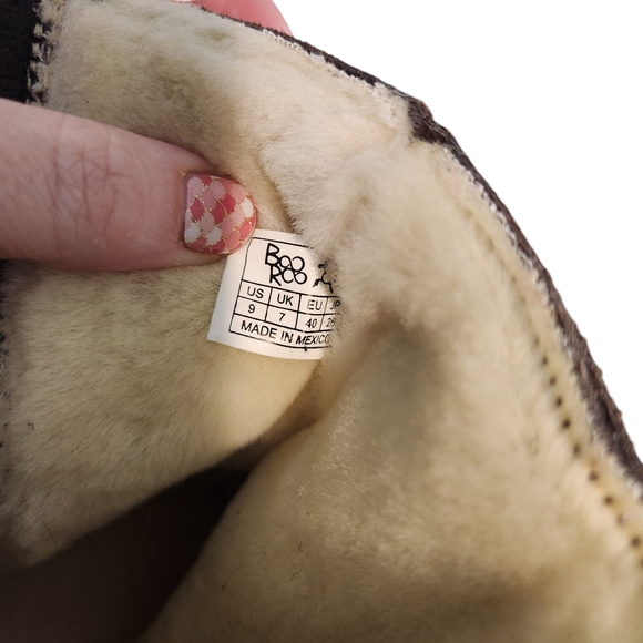 NWT BooRoo Jules suede and wool lined ankle buckle boots dark brown size 9 - Picture 9 of 12